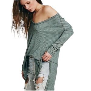 Free People Sunset Park Drippy Thermal Tunic